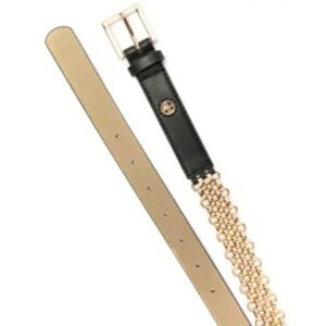 Giani Bernini Metal Link Belt, Black, Small